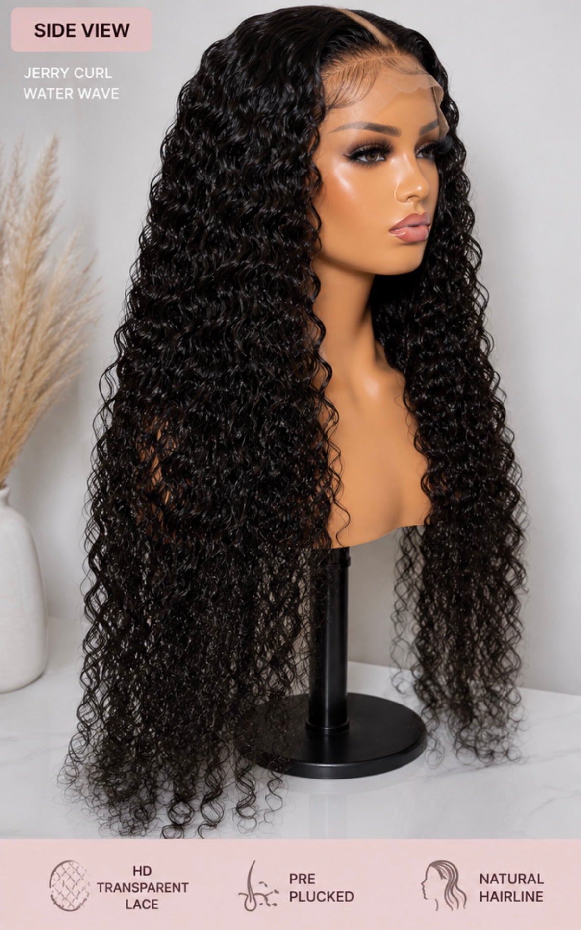 16–42inch Jerry Afro Curly Human Hair Wig | 300% Density | HD Lace | Glueless