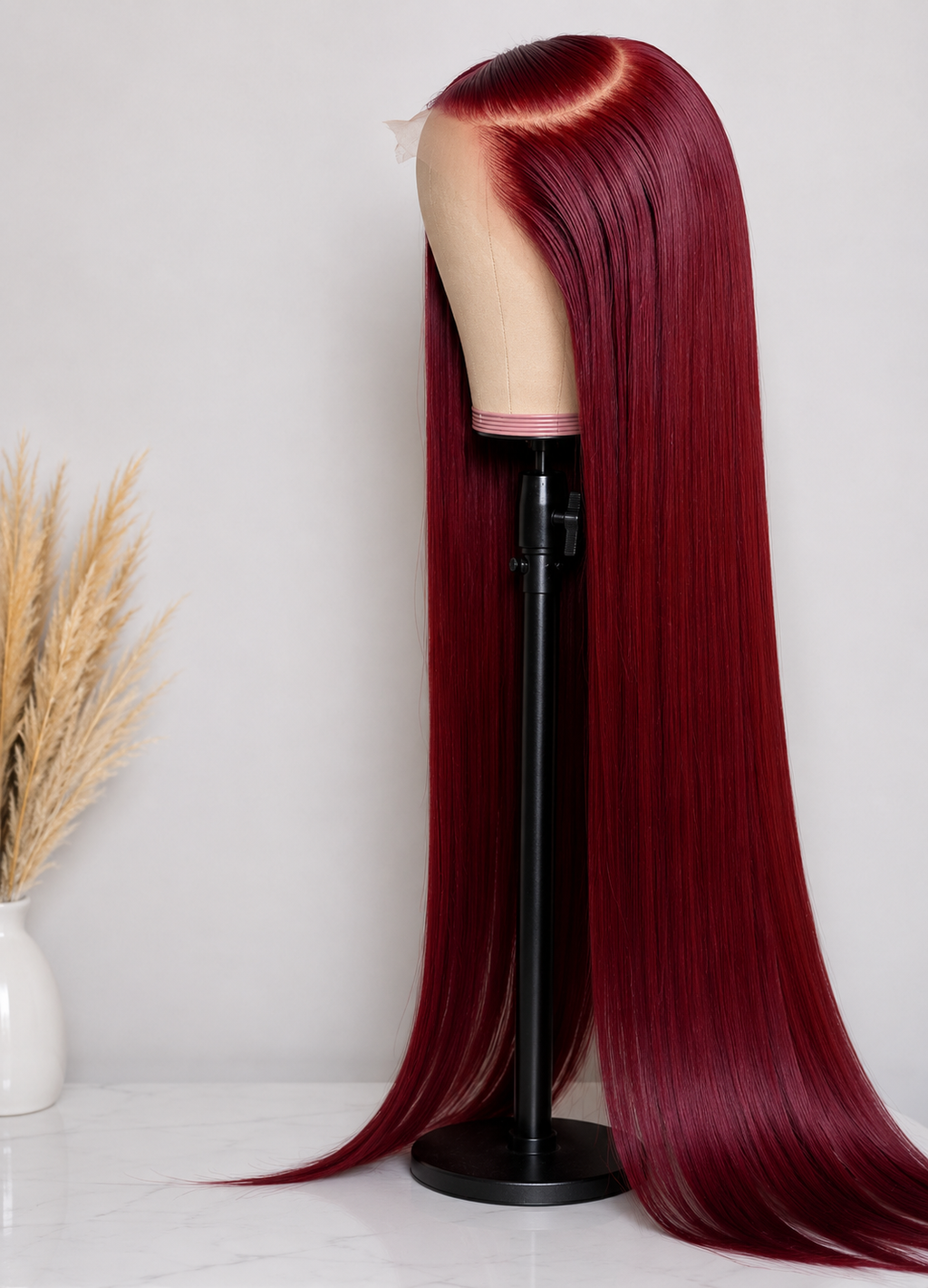20-34 Inch 99J Burgundy Straight Human Hair 13x4 lace wig