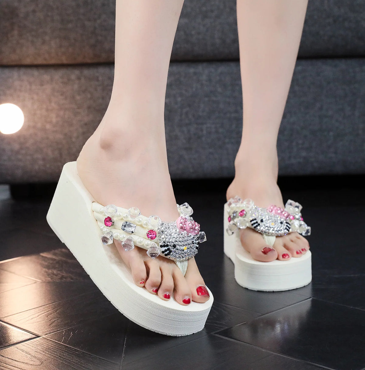 Hello Kitty Thong Platform Sandals