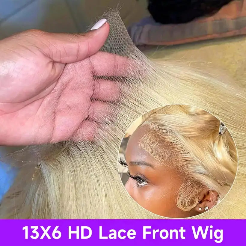 613 & Natural Black Bone Straight Human Hair 13x4/13x6 Invisible HD Lace