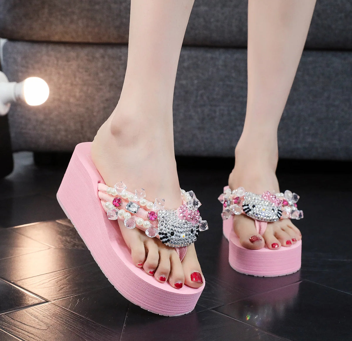 Hello Kitty Thong Platform Sandals